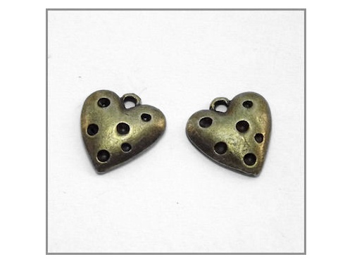 Heart Charm (antique brass colour) TB142